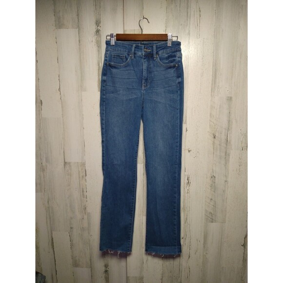 NYDJ Curves 360 Skinny Jegging Raw Bottom Hem Size 0 - Picture 1 of 8